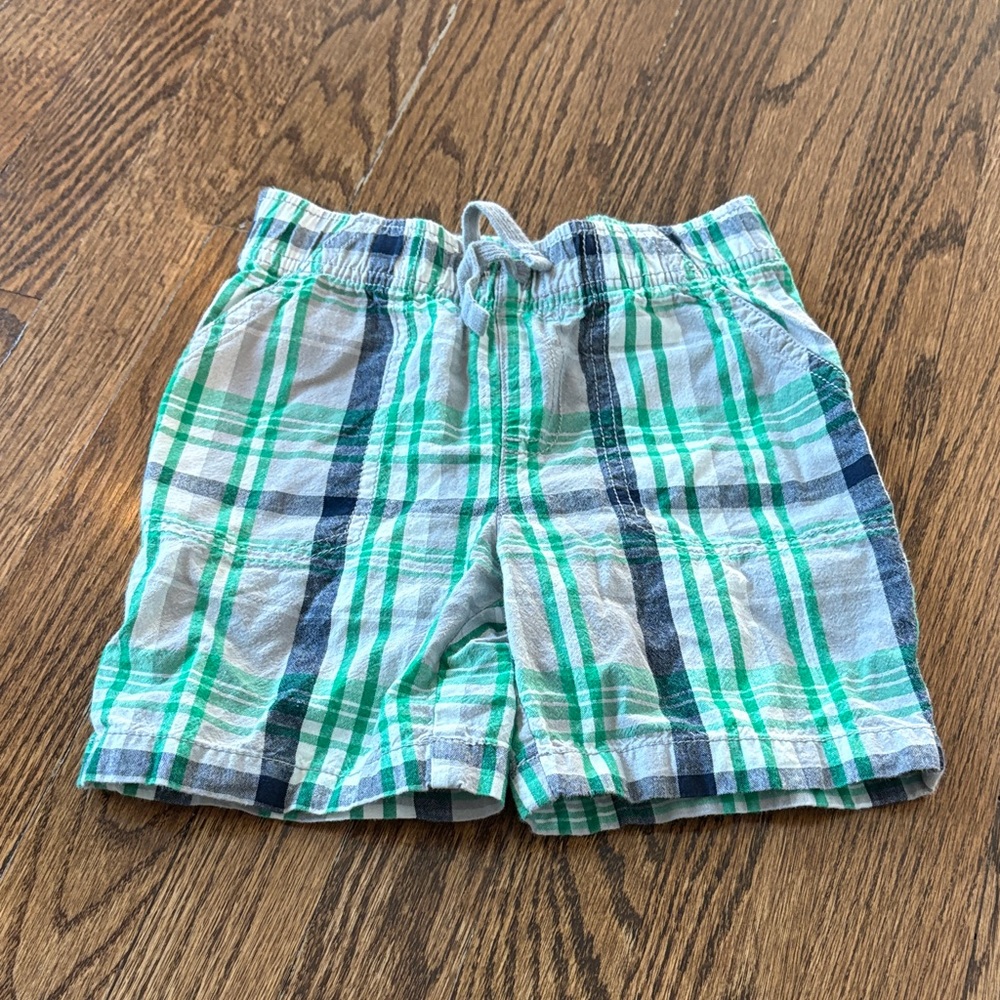 Jumping Beans Green and Blue Plaid Kids Shorts